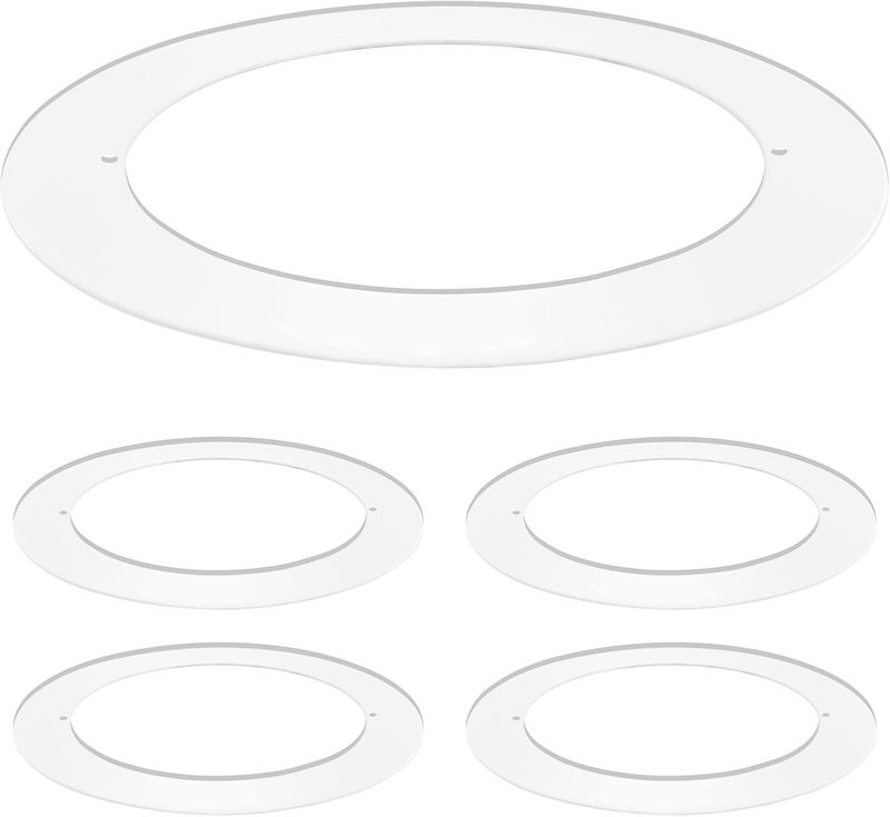 LUXRITE 4 Pack White Goof Trim Ring for 4 Inch Recessed Lights and Ceiling Light Fixtures, Outer Diameter 5.75 Inches, Inner Diameter 4.25 Inches, Metal Construction, Cover Damaged or Messy Ceilings - Image 1